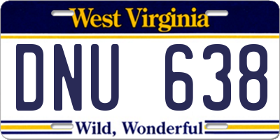 WV license plate DNU638