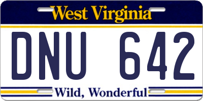 WV license plate DNU642