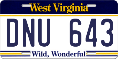 WV license plate DNU643