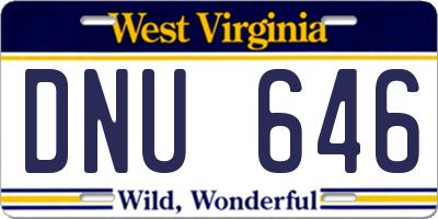 WV license plate DNU646