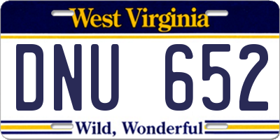 WV license plate DNU652