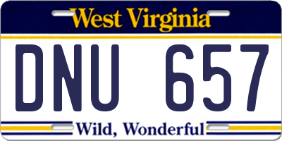 WV license plate DNU657