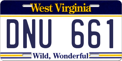 WV license plate DNU661