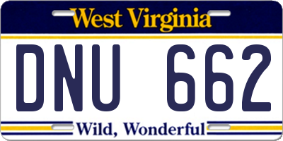 WV license plate DNU662