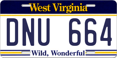 WV license plate DNU664