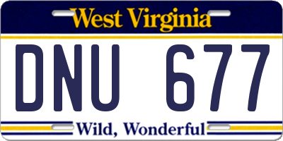 WV license plate DNU677