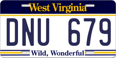 WV license plate DNU679