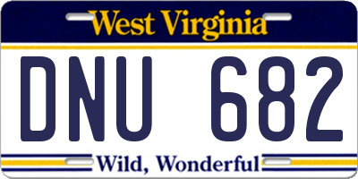 WV license plate DNU682