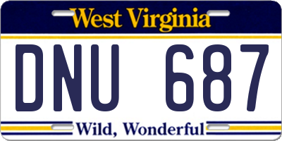 WV license plate DNU687