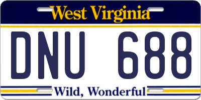 WV license plate DNU688