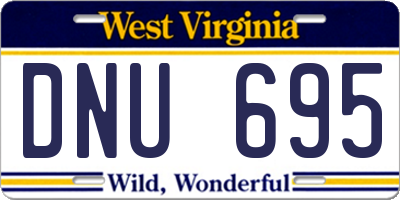 WV license plate DNU695