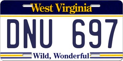 WV license plate DNU697