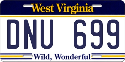 WV license plate DNU699