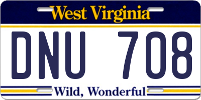 WV license plate DNU708