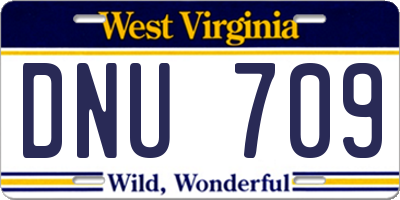 WV license plate DNU709