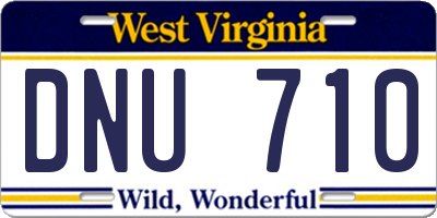 WV license plate DNU710
