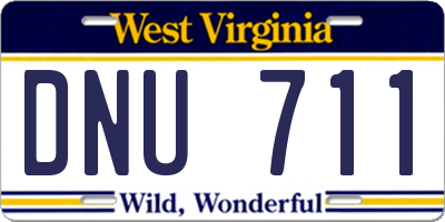 WV license plate DNU711