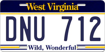 WV license plate DNU712