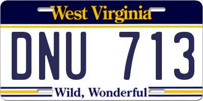 WV license plate DNU713