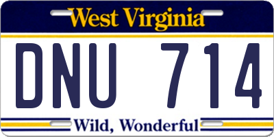 WV license plate DNU714