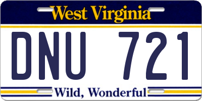 WV license plate DNU721