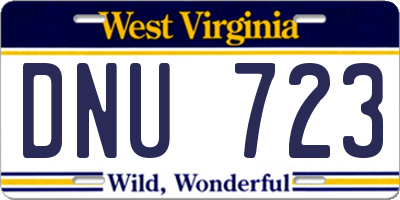 WV license plate DNU723