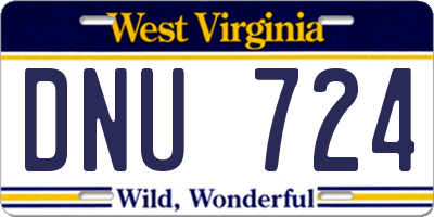 WV license plate DNU724