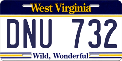 WV license plate DNU732