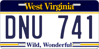 WV license plate DNU741