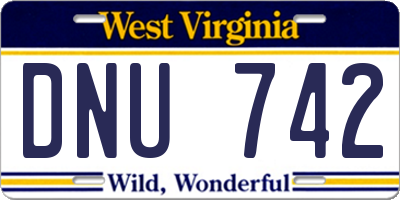 WV license plate DNU742