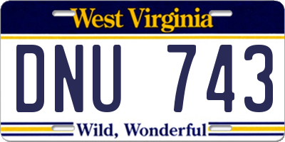 WV license plate DNU743