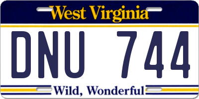 WV license plate DNU744