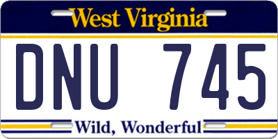 WV license plate DNU745