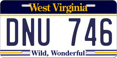 WV license plate DNU746