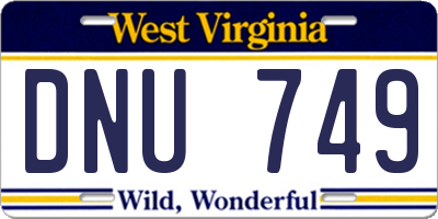 WV license plate DNU749