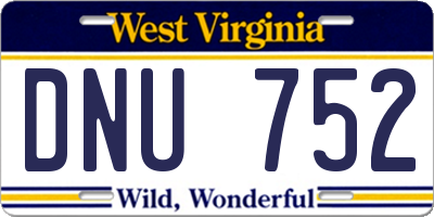 WV license plate DNU752