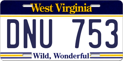 WV license plate DNU753