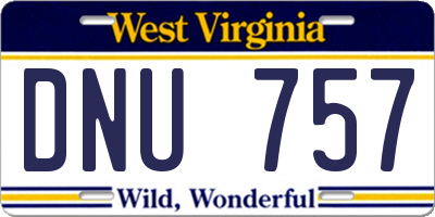 WV license plate DNU757