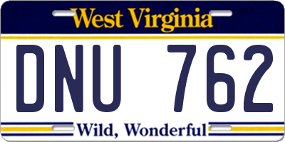 WV license plate DNU762