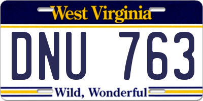 WV license plate DNU763
