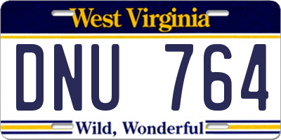WV license plate DNU764