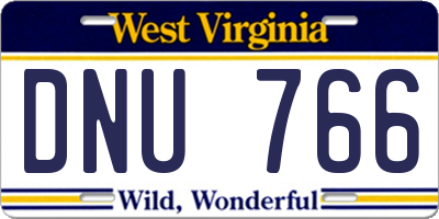 WV license plate DNU766