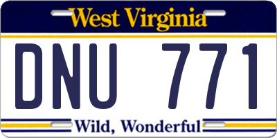 WV license plate DNU771