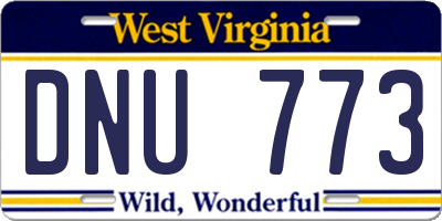 WV license plate DNU773
