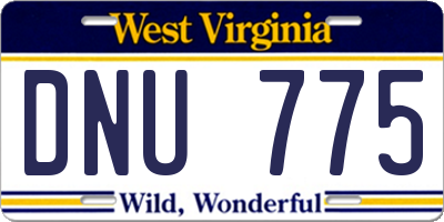 WV license plate DNU775
