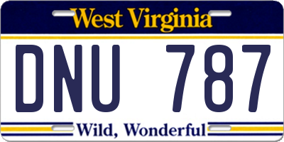 WV license plate DNU787