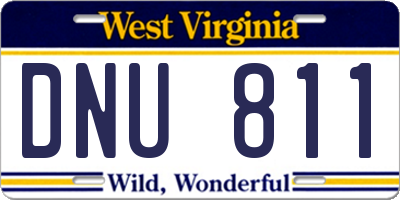 WV license plate DNU811
