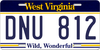 WV license plate DNU812