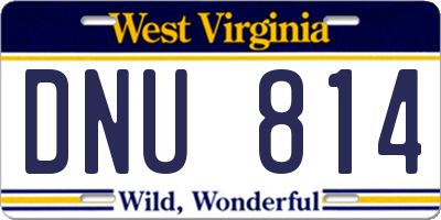 WV license plate DNU814