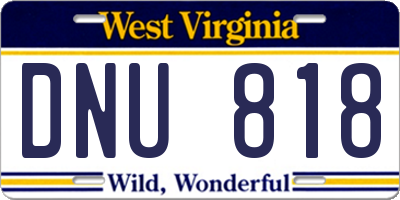 WV license plate DNU818